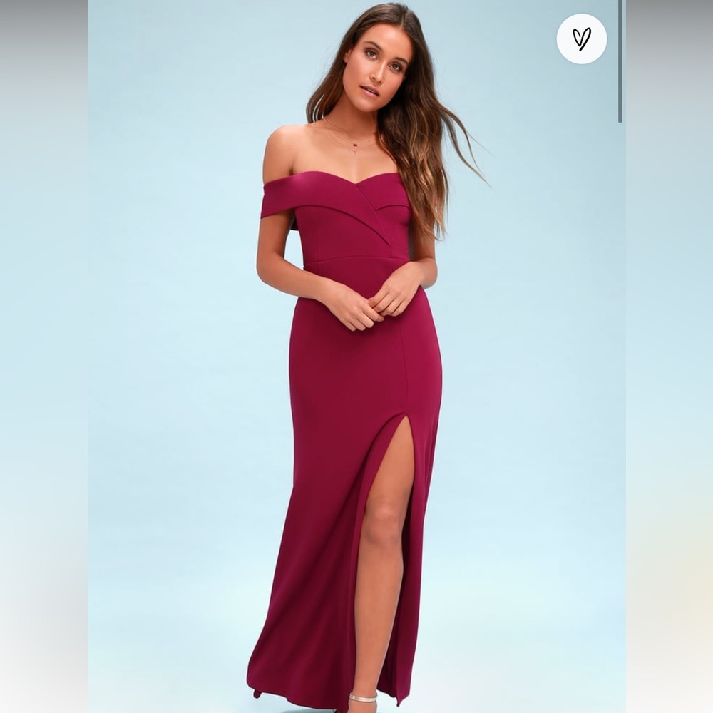 Magenta off-the-shoulder Dress